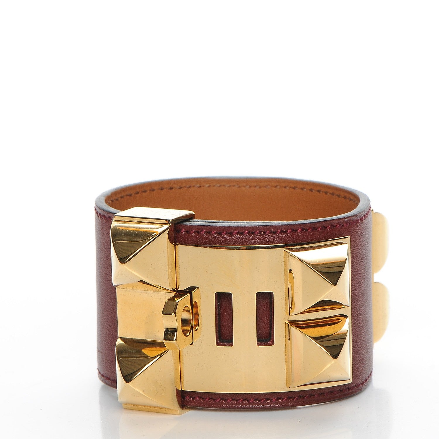 Hermes Tadelakt Collier De Chien CDC Bracelet S Rouge H 4 of 9