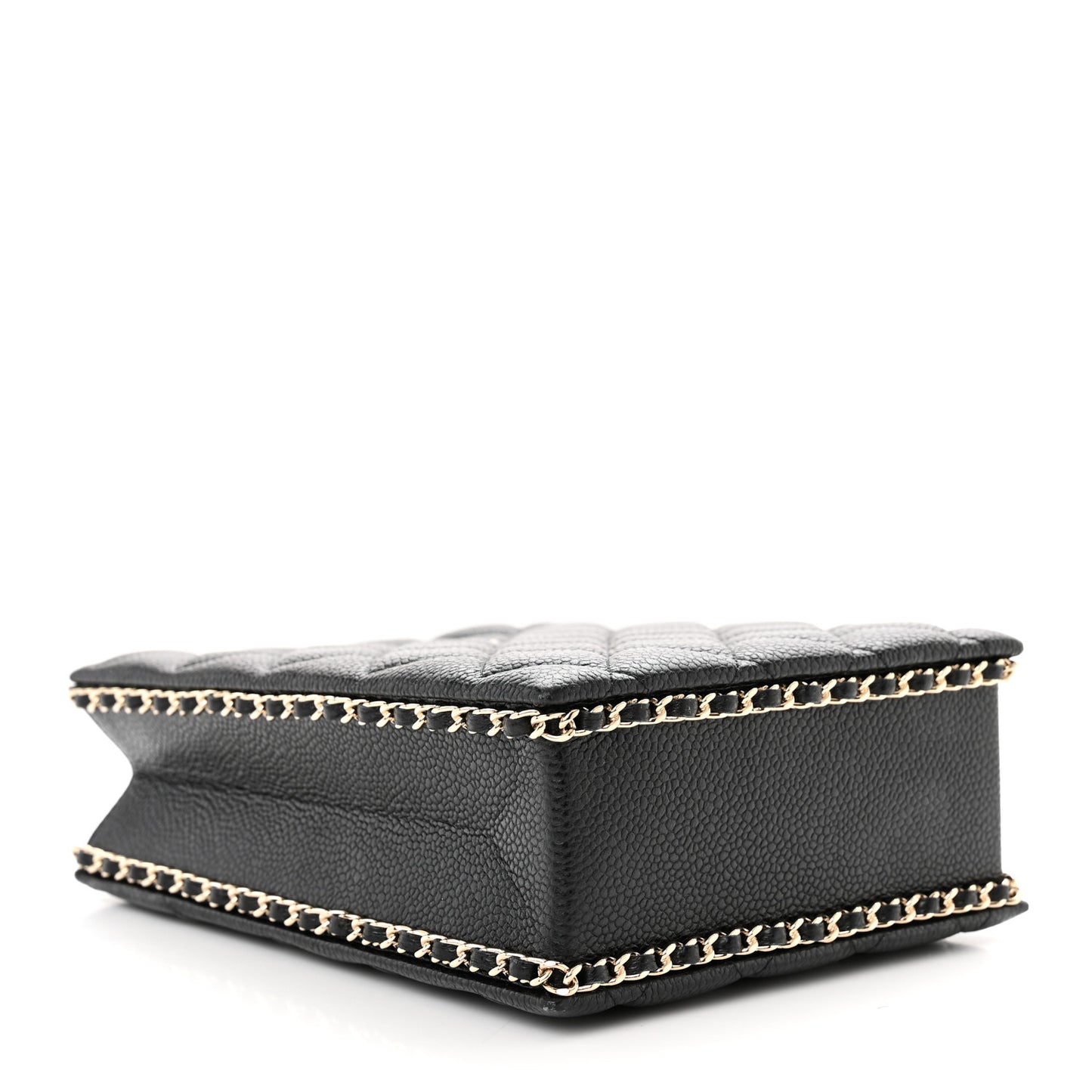 Caviar Quilted Evening Box Bag Black