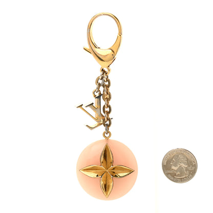 Louis Vuitton Acetate Hollow Flower Bag Charm Suede Rose 2 of 5