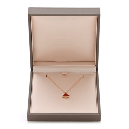 Bulgari 18K Rose Gold Diamond Carnelian Divas' Dream Pendant Necklace 5 of 5