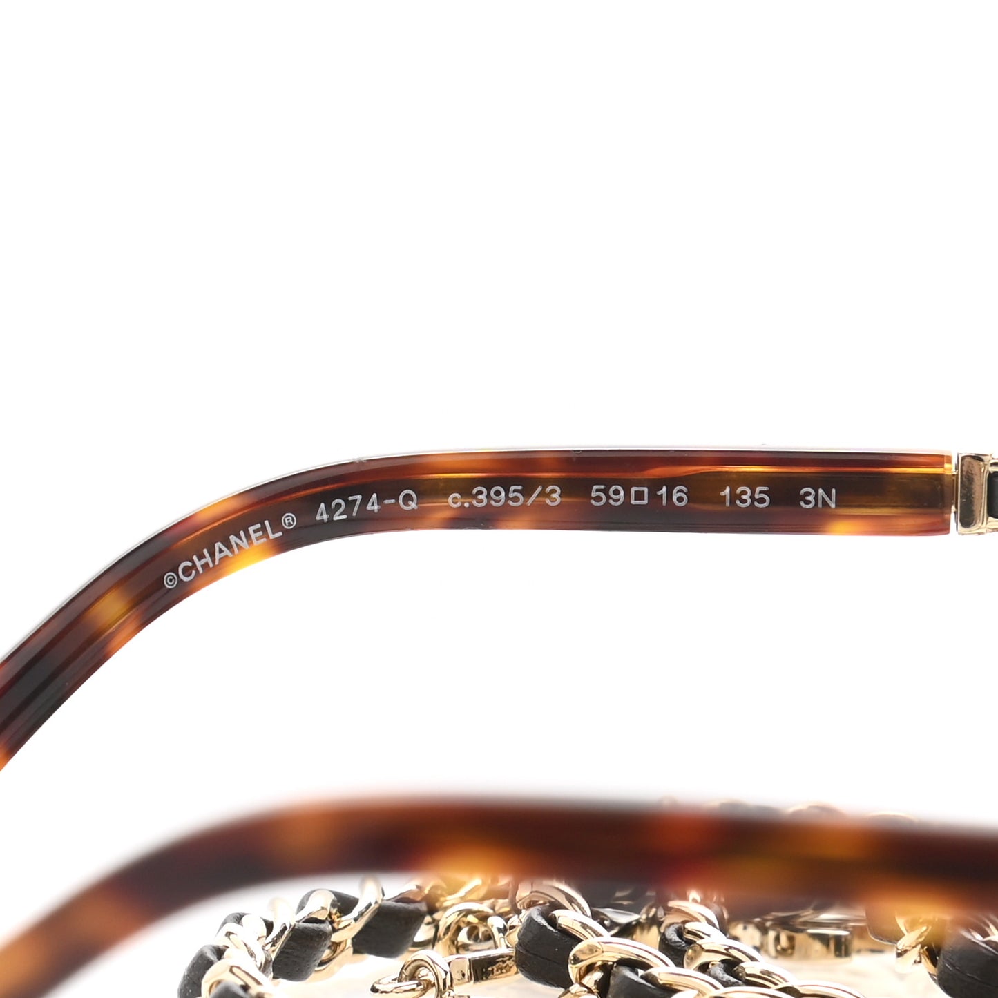 Metal Square Frame Chain Sunglasses 4274-Q Brown