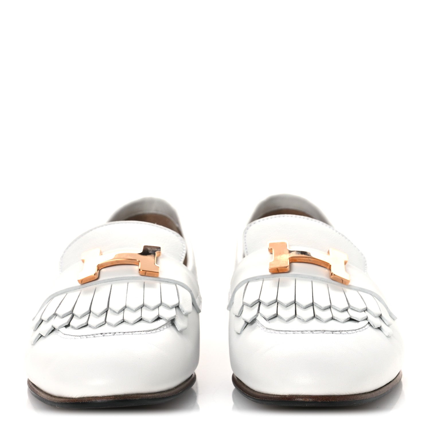 Hermes Calfskin Womens Royal Loafers 36 White 1816291 – FASHIONPHILE