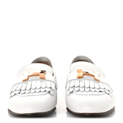 Hermes Calfskin Womens Royal Loafers 36 White 6 of 24