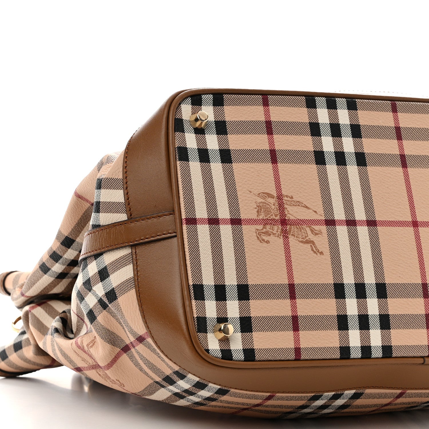 Burberry Haymarket Check Medium Golderton Tote Mid Camel 10 of 11