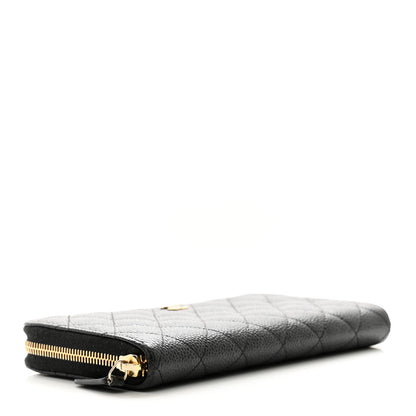 Chanel Caviar Quilted Large Gusset Zip Around Wallet Black 4 of 10