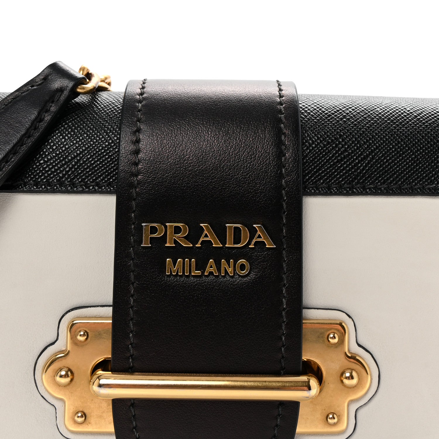 Prada City Calf Saffiano Cahier Bag Talco Black 7 of 9