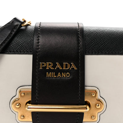 Prada City Calf Saffiano Cahier Bag Talco Black 7 of 9