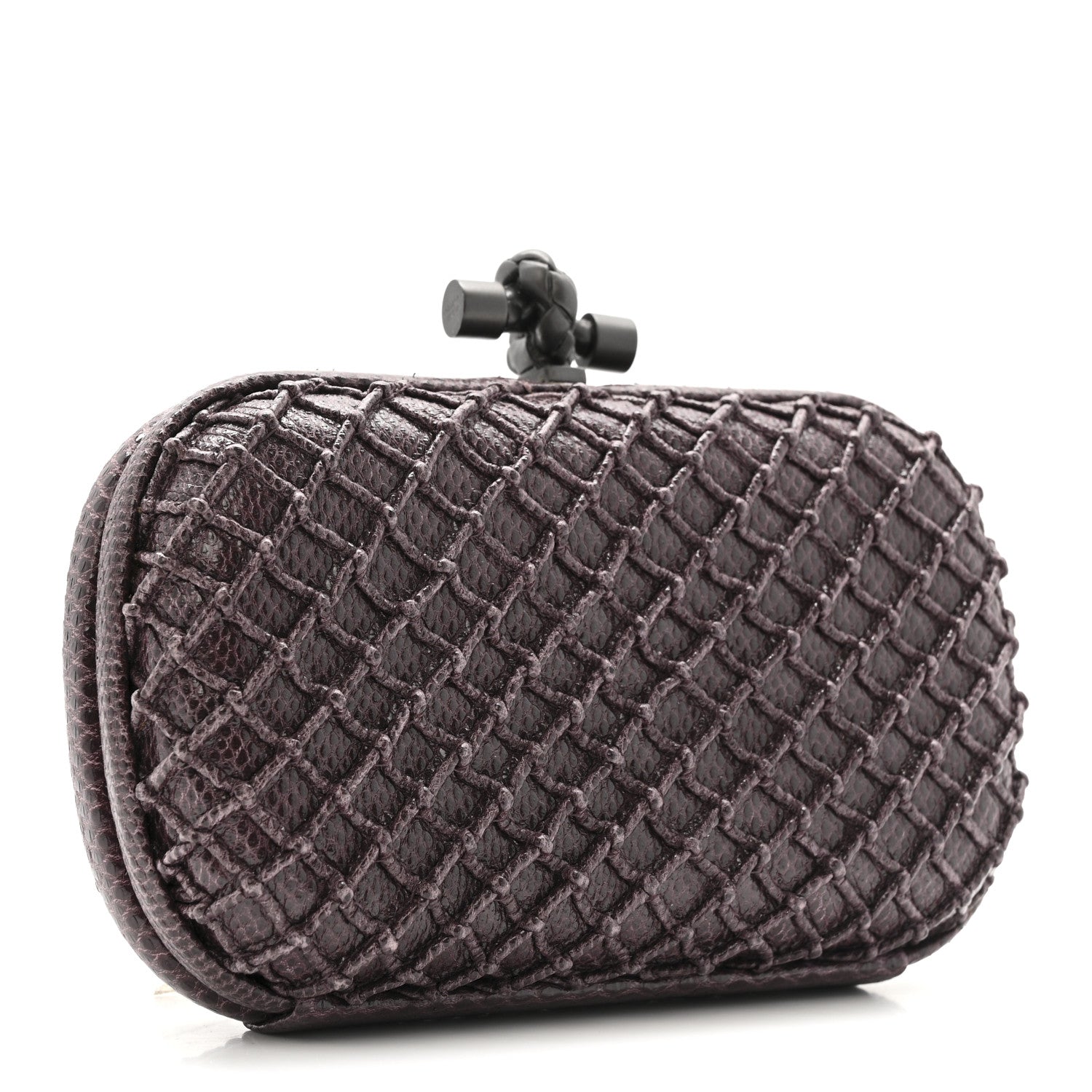 Bottega Veneta Lizard Intrecciato Knot Clutch Purple 3 of 6