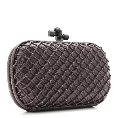 Bottega Veneta Lizard Intrecciato Knot Clutch Purple 3 of 6