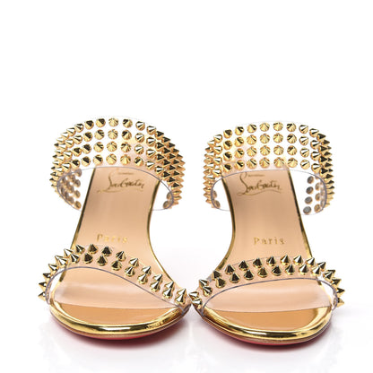 Christian Louboutin Specchio PVC Spikes Only 85 Slide Sandals 39 Gold 2 of 8