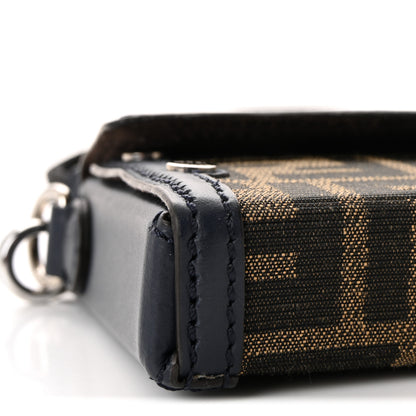 Fendi Recycled Fabric Jacquard Vitello King FF 1974 Baguette Soft Trunk Phone Pouch Tobacco Moro Notte 8 of 10
