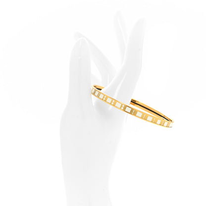 Hermes Enamel Printed Extra Narrow OP'H Bracelet 70 Jaune D'Or White 2 of 6