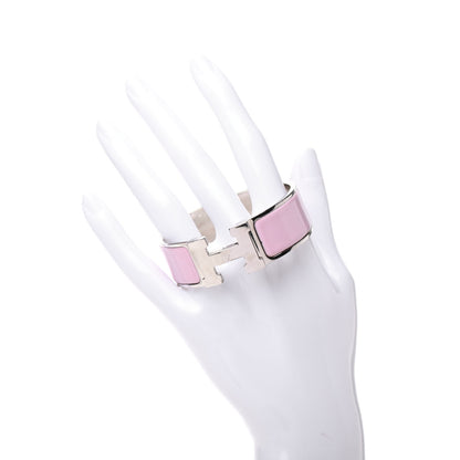 Hermes Enamel Wide Clic Clac H Bracelet PM Rose Dragee 2 of 5