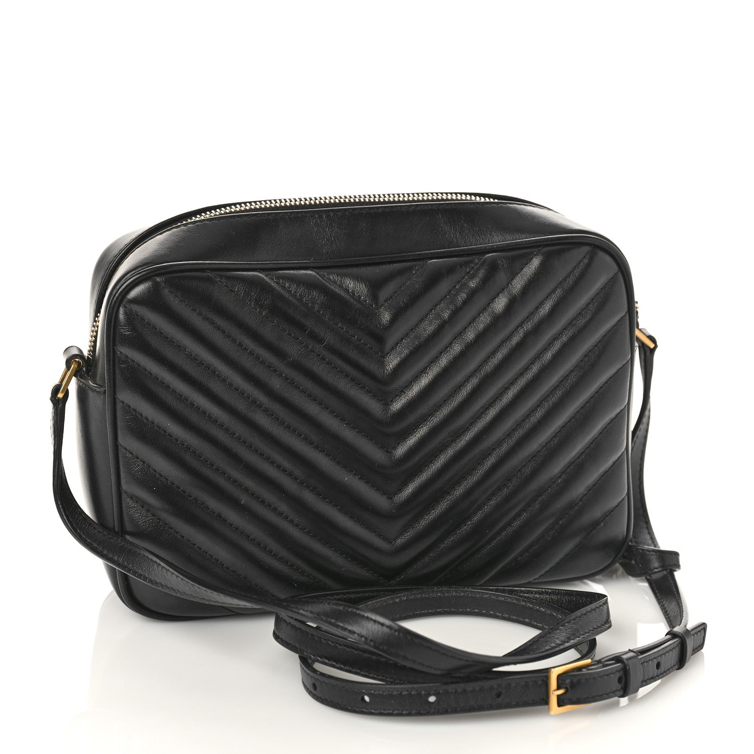 Saint Laurent Calfskin Matelasse Monogram Lou Camera Bag Black 3 of 8
