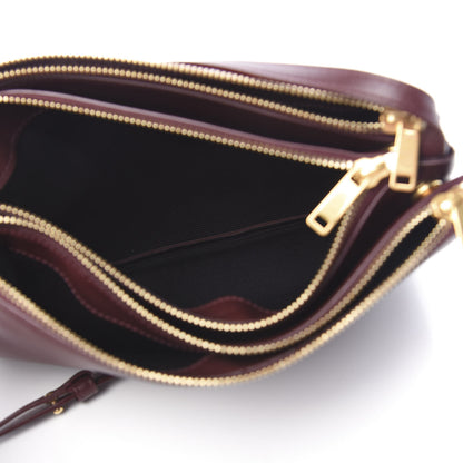 Celine Lambskin Large Trio Crossbody Bag Burgundy 6 of 13