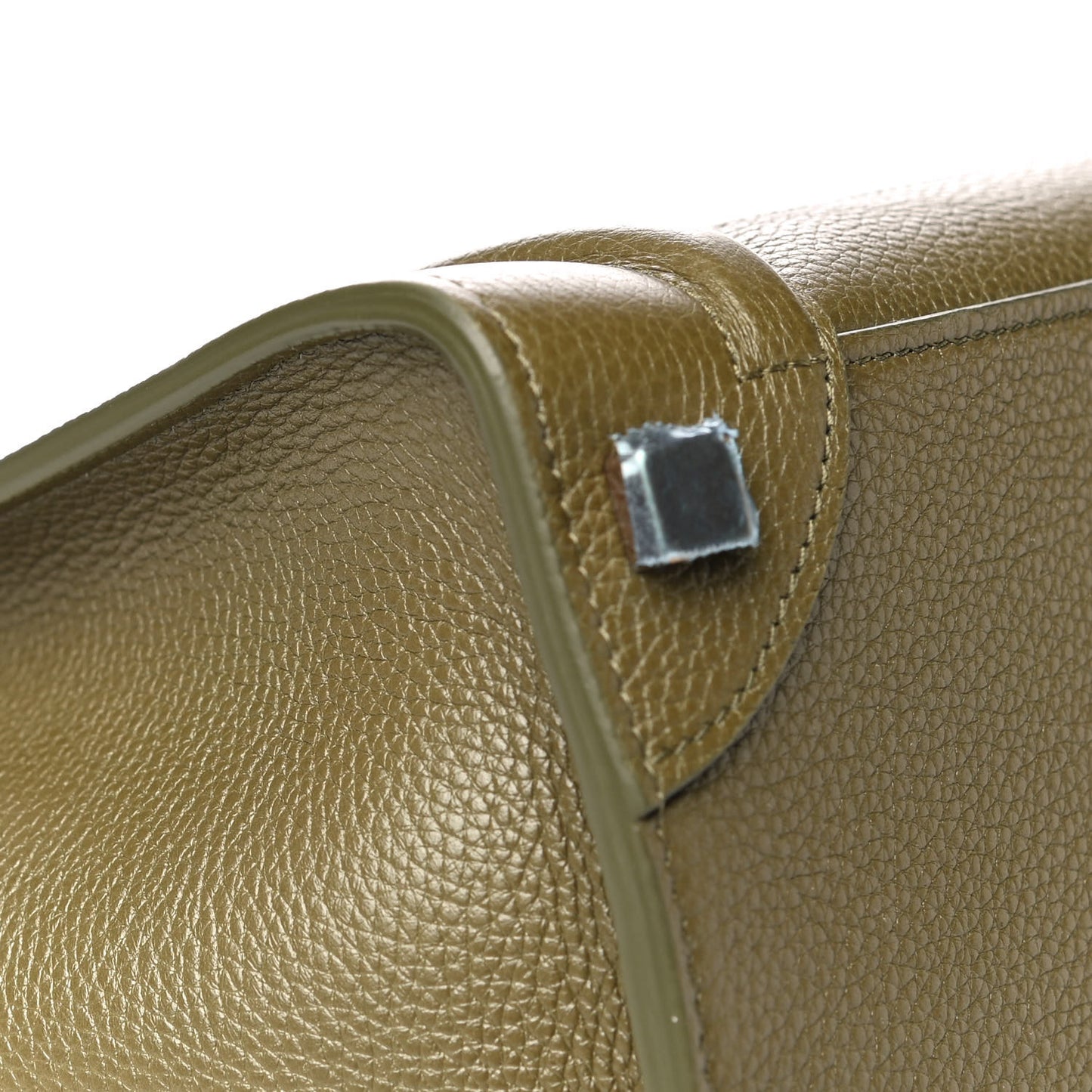 Drummed Calfskin Micro Luggage Dark Olive