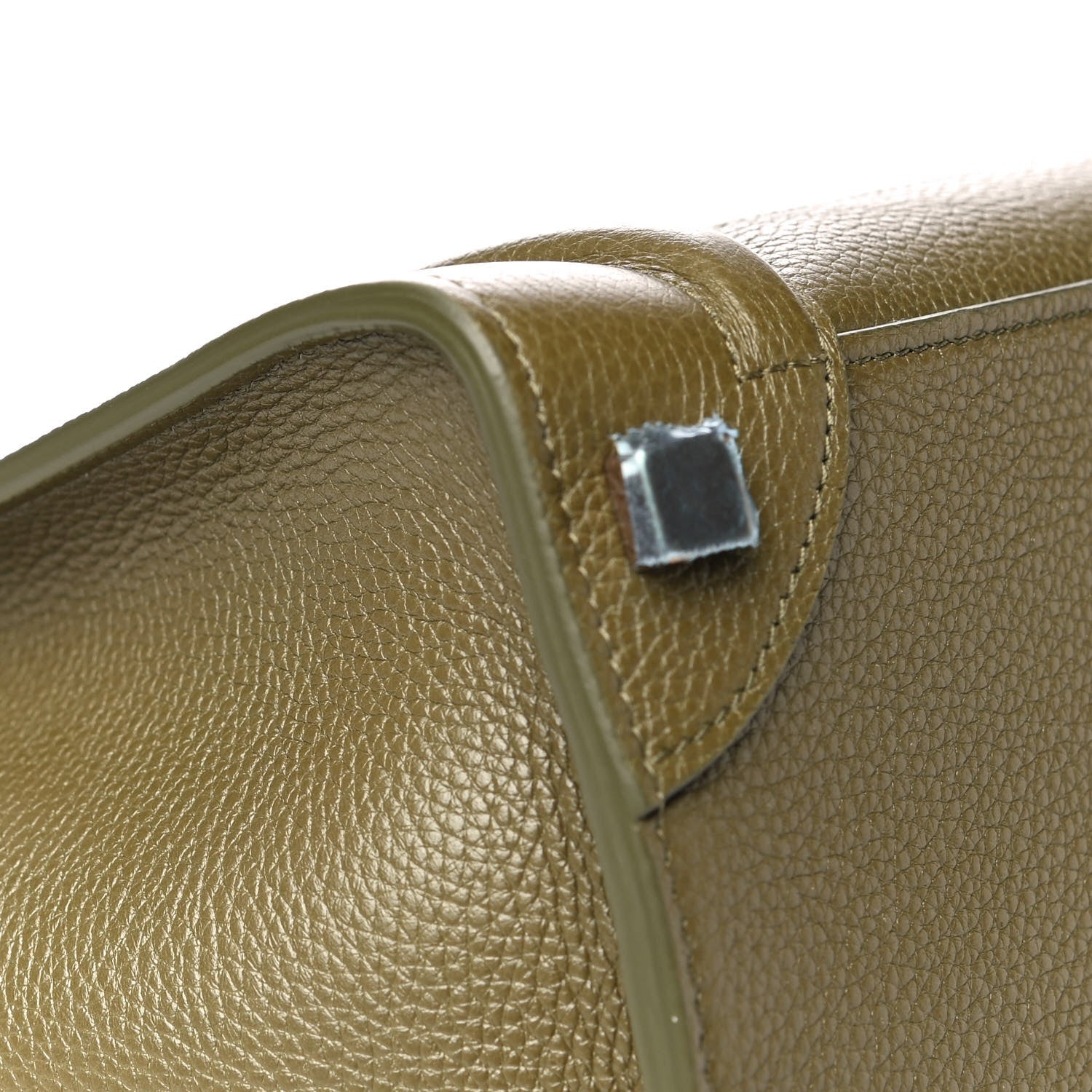 Celine Drummed Calfskin Micro Luggage Dark Olive 11 of 14