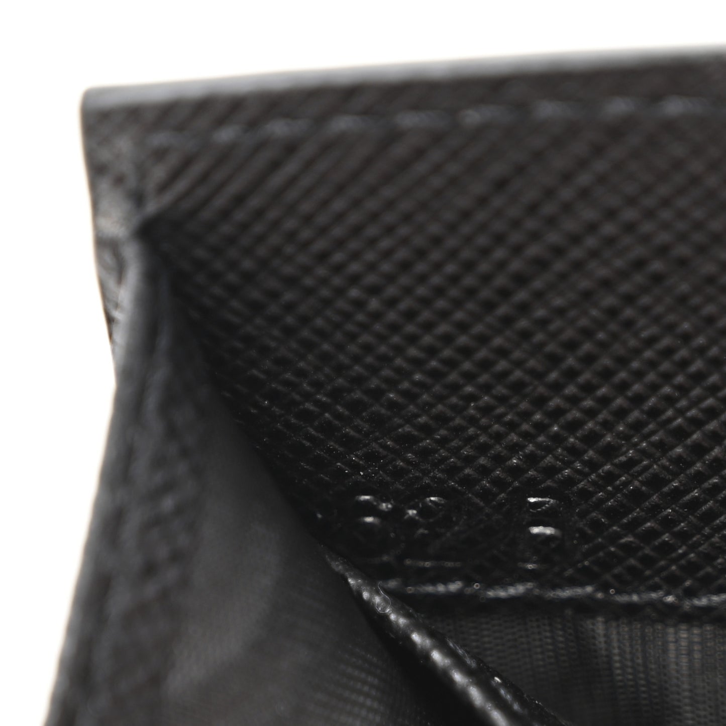 Saffiano Metal Tri-Fold Envelope Card Holder Wallet Black