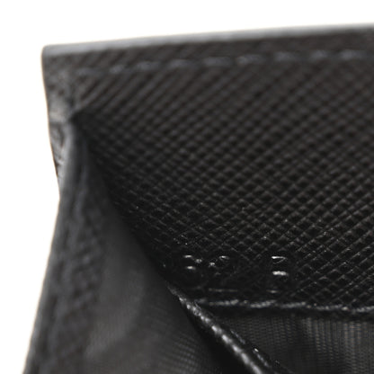 Prada Saffiano Metal Tri-Fold Envelope Card Holder Wallet Black 7 of 8
