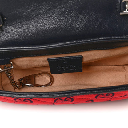 Gucci Monogram Multicolor Matelasse Diagonal Super Mini GG Marmont Shoulder Bag Pink Blue Red Yellow Green 5 of 9