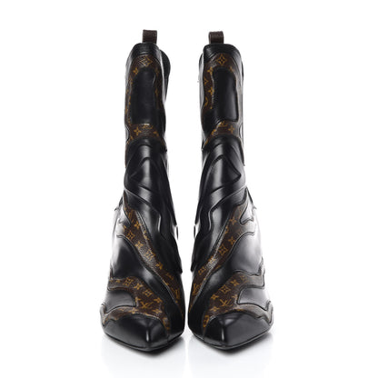 Louis Vuitton Calfskin Monogram Fireball Ankle Boots 39 Black 2 of 10