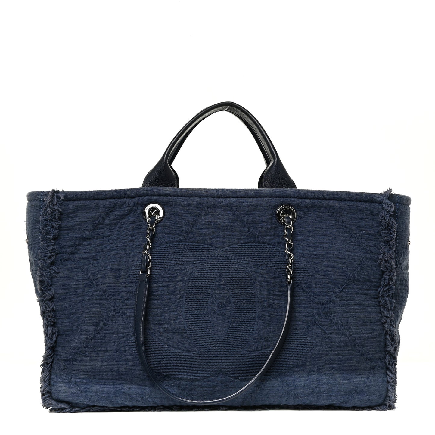Canvas Large Double Face Shopping Tote Navy