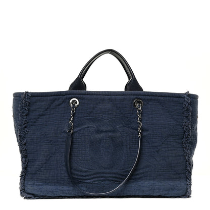 Chanel Canvas Large Double Face Shopping Tote Navy 1 of 18