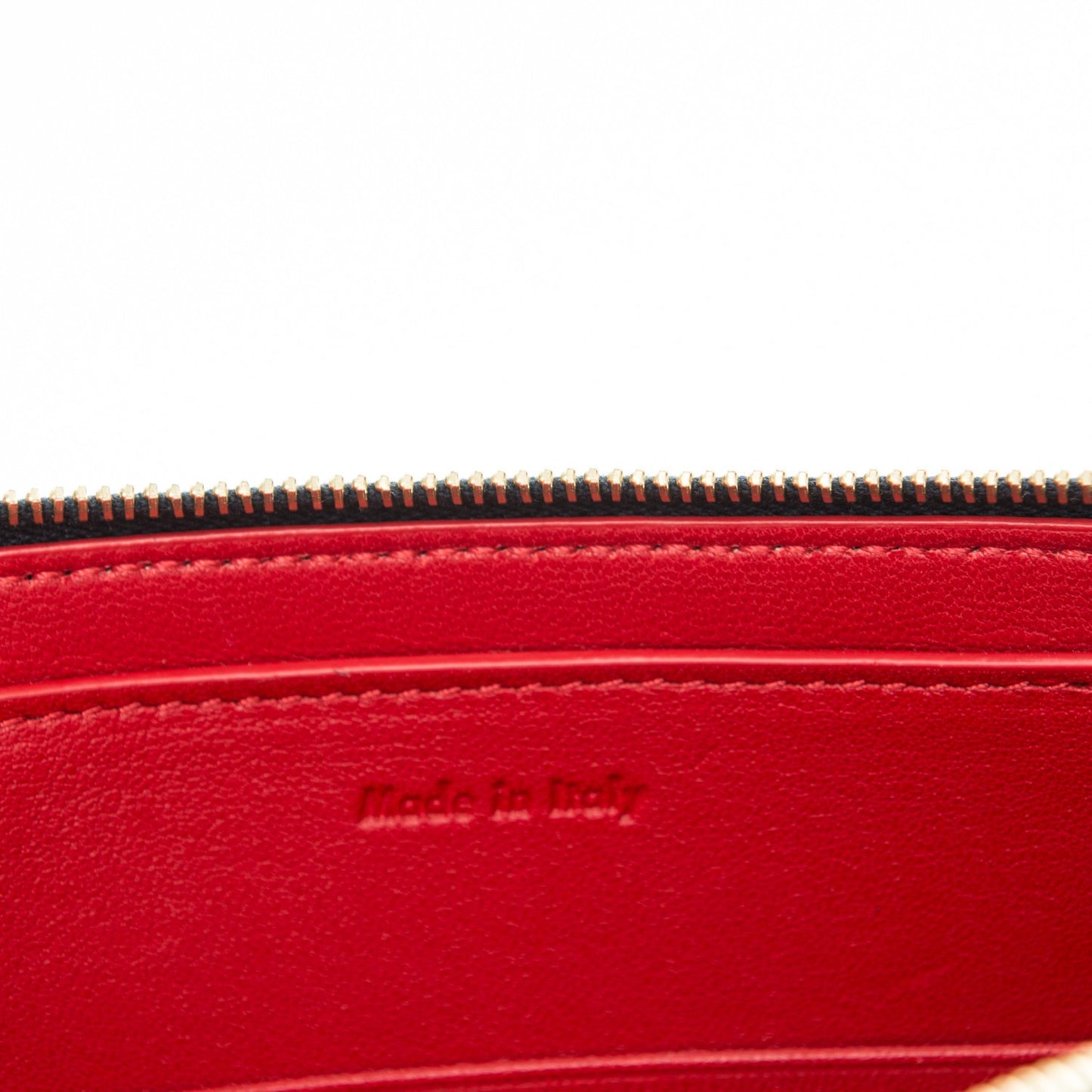 Smooth Calfskin Perforated Bi-Color Clutch Pouch Navy Blue
