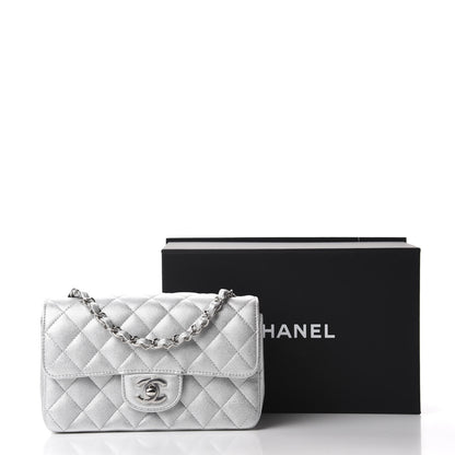 Chanel Metallic Lambskin Quilted Mini Rectangular Flap Silver 11 of 11