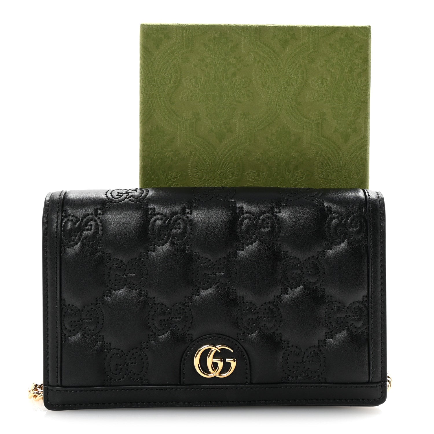 Gucci Calfskin GG Matelasse Chain Wallet Black 10 of 10