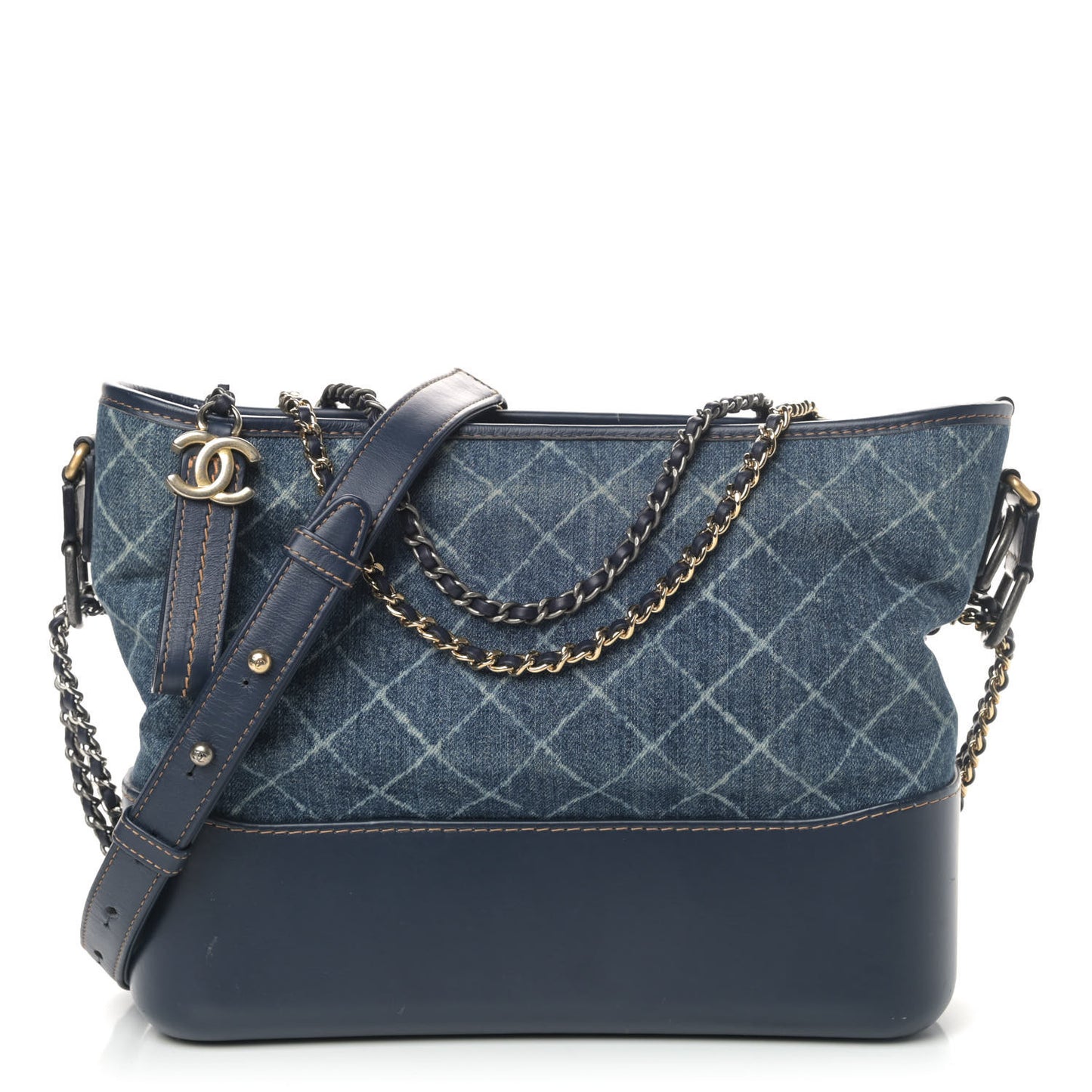 Denim Calfskin Medium Gabrielle Hobo Blue
