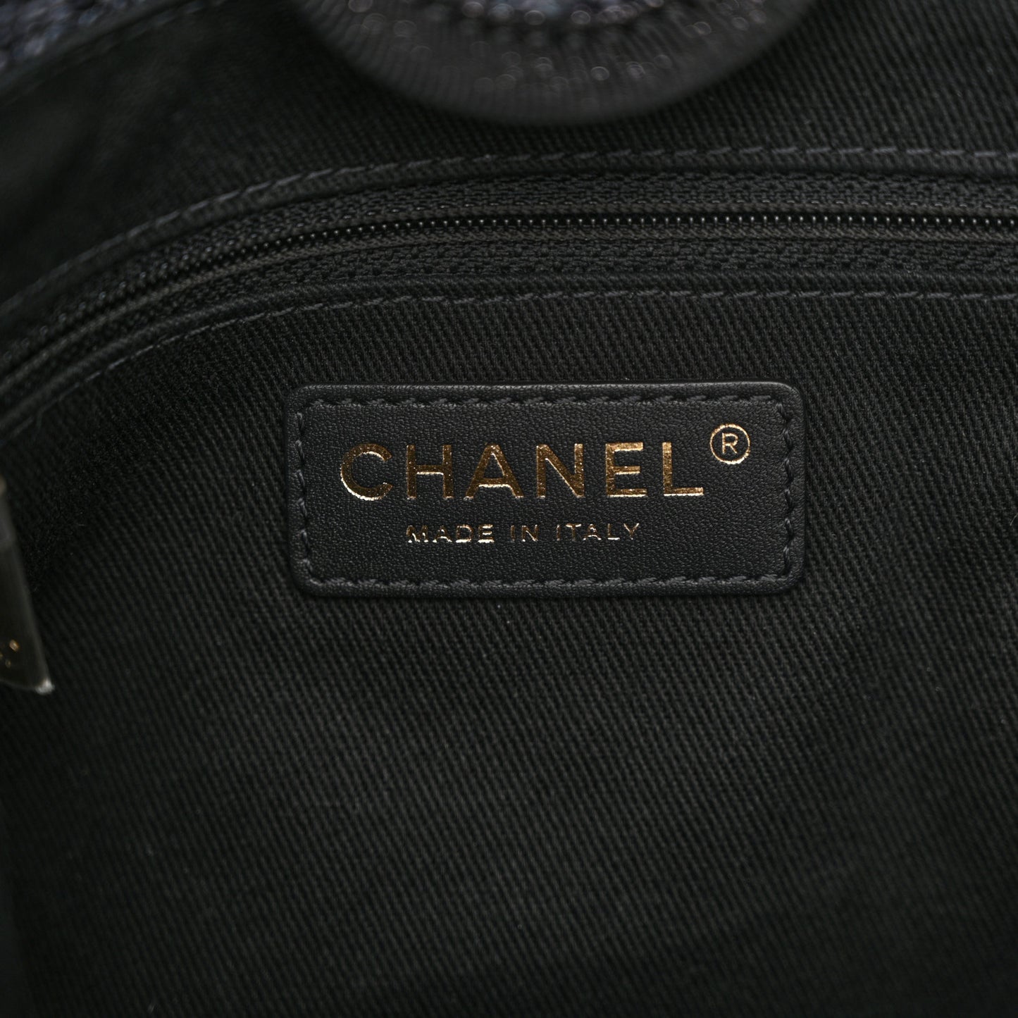 Lurex Boucle Mini Deauville Tote Black