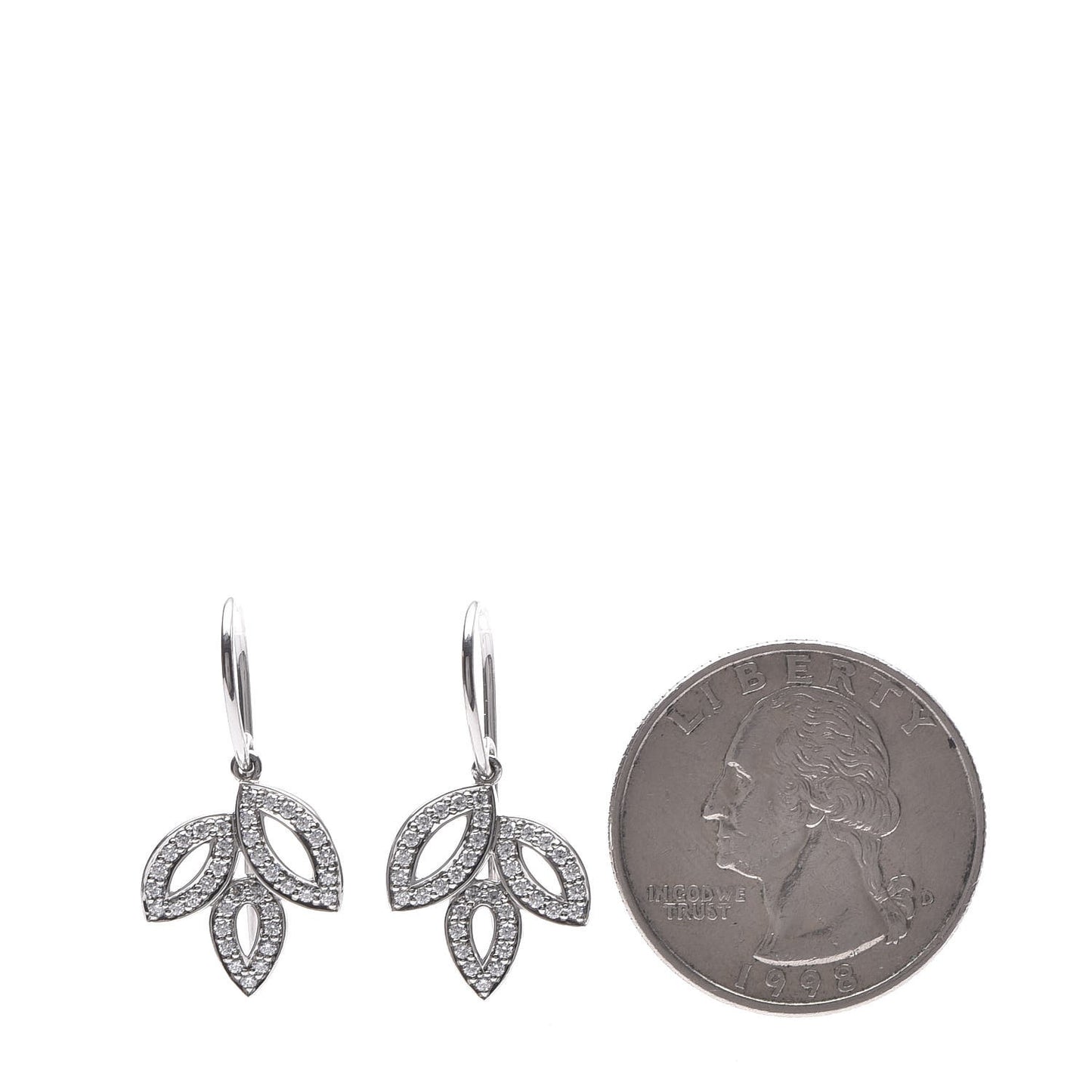 Platinum Diamond Small Lily Cluster Earrings