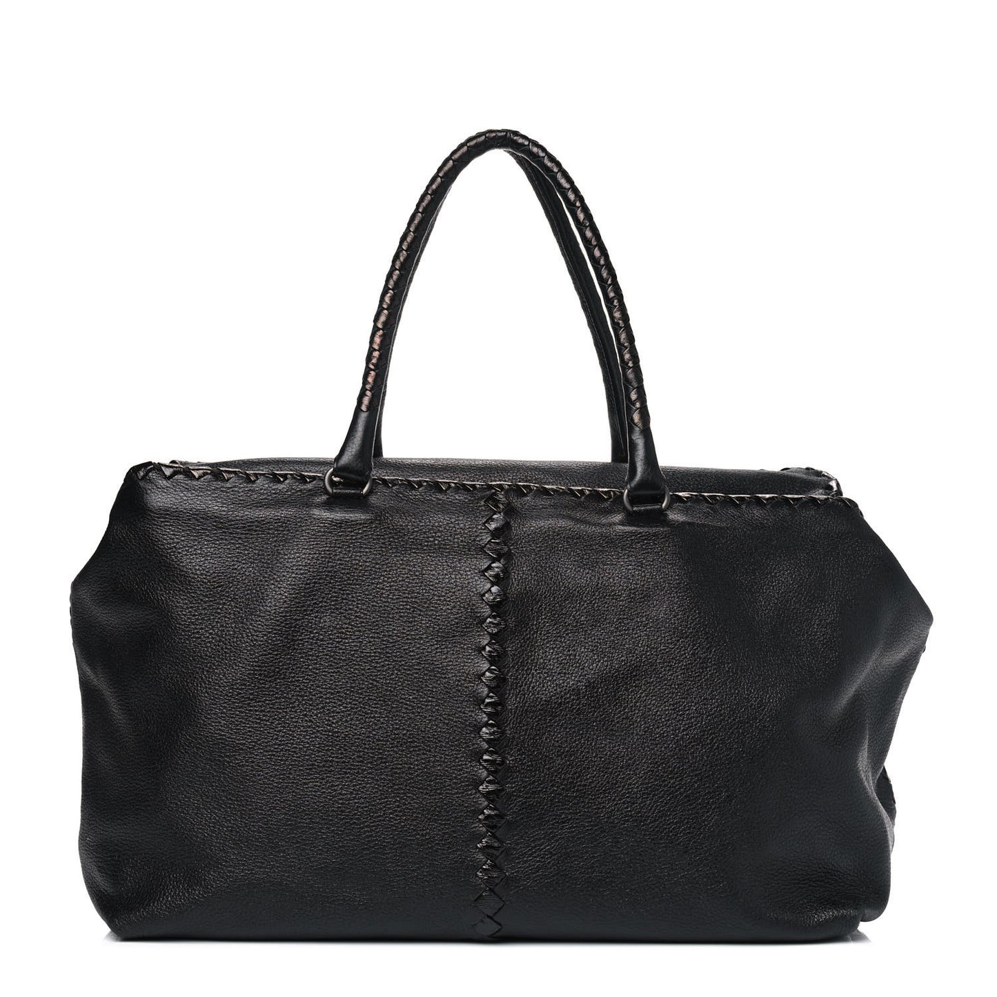 Cervo Intrecciato Brick Tote Black