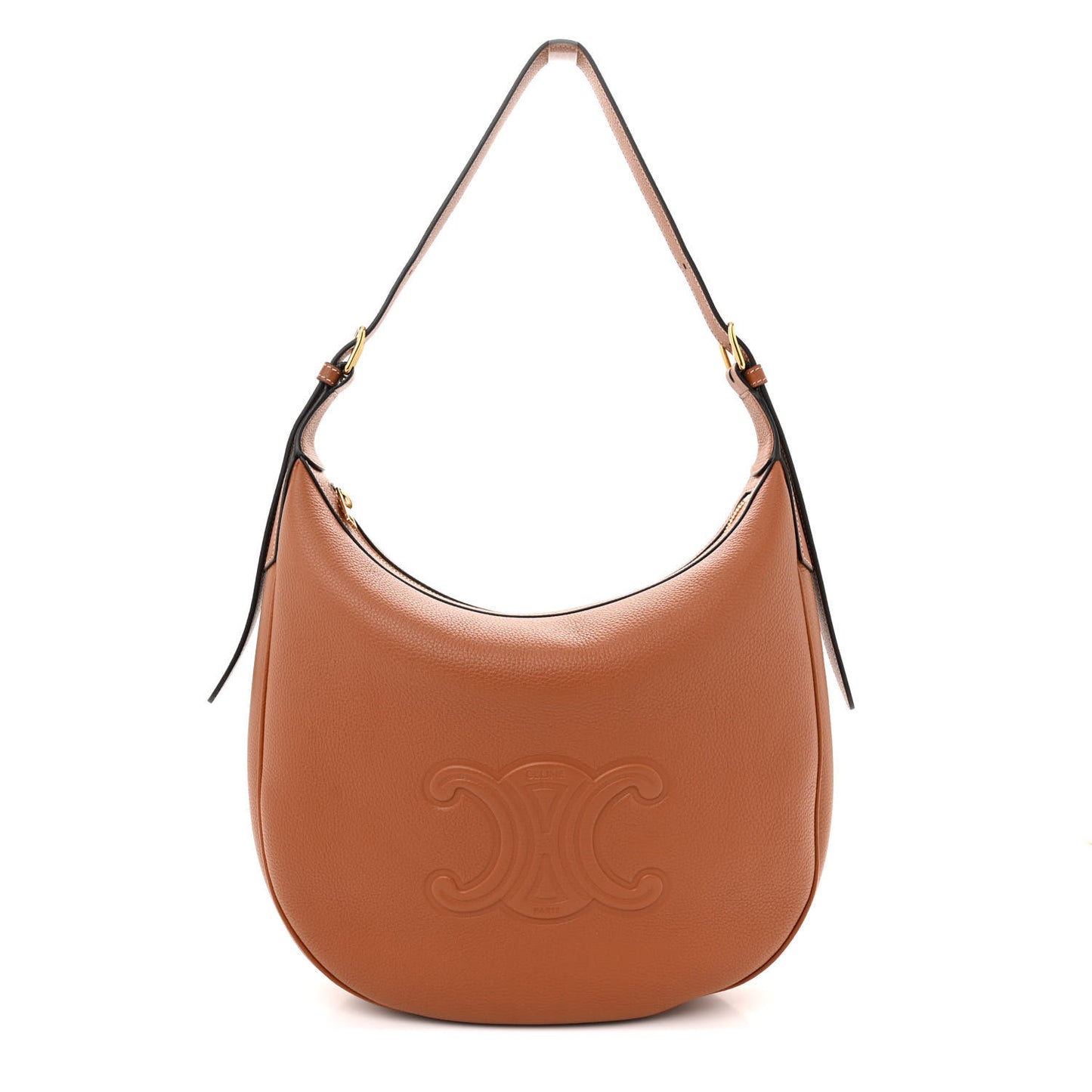 Supple Calfskin Medium Triomphe Heloise Shoulder Bag Tan