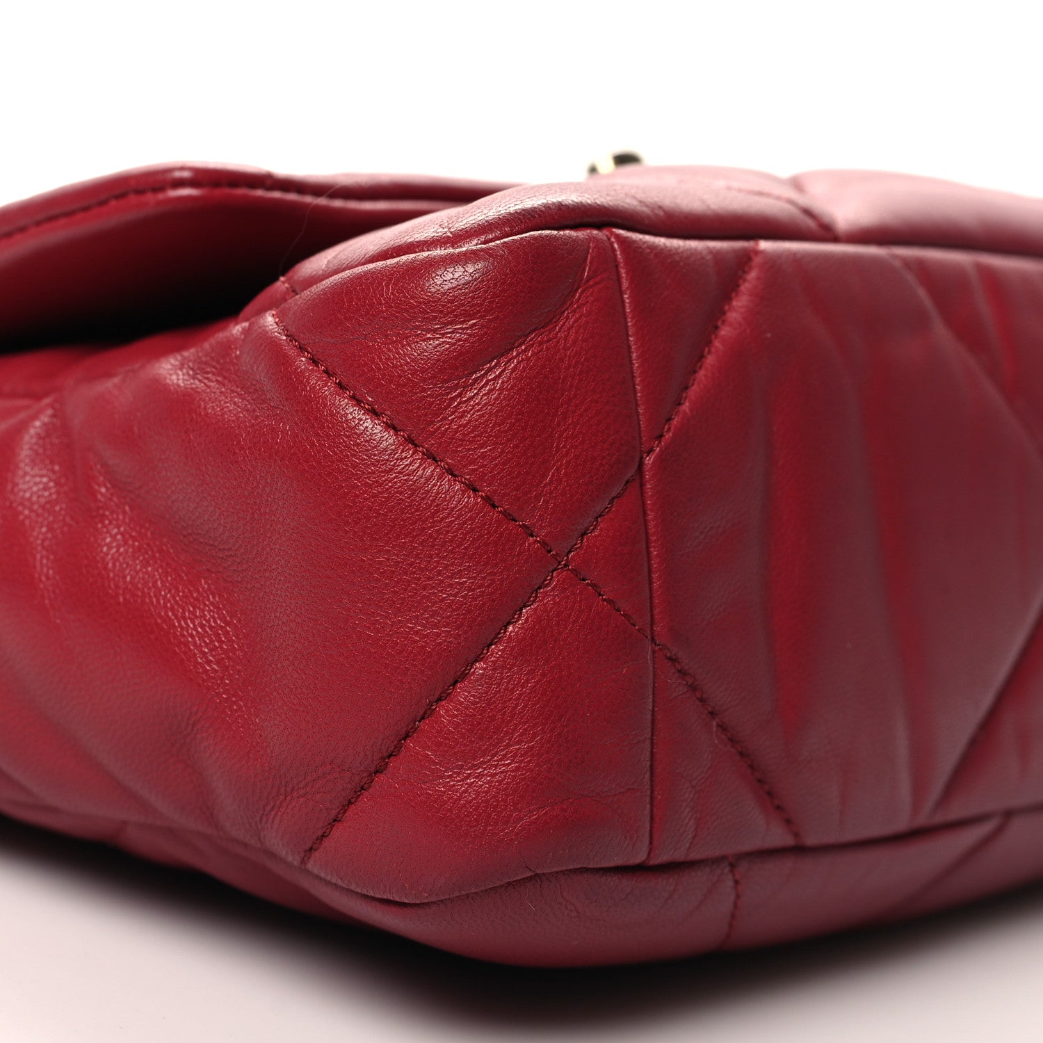 Chanel Goatskin Quilted Medium Chanel 19 Flap Red 9 of 12