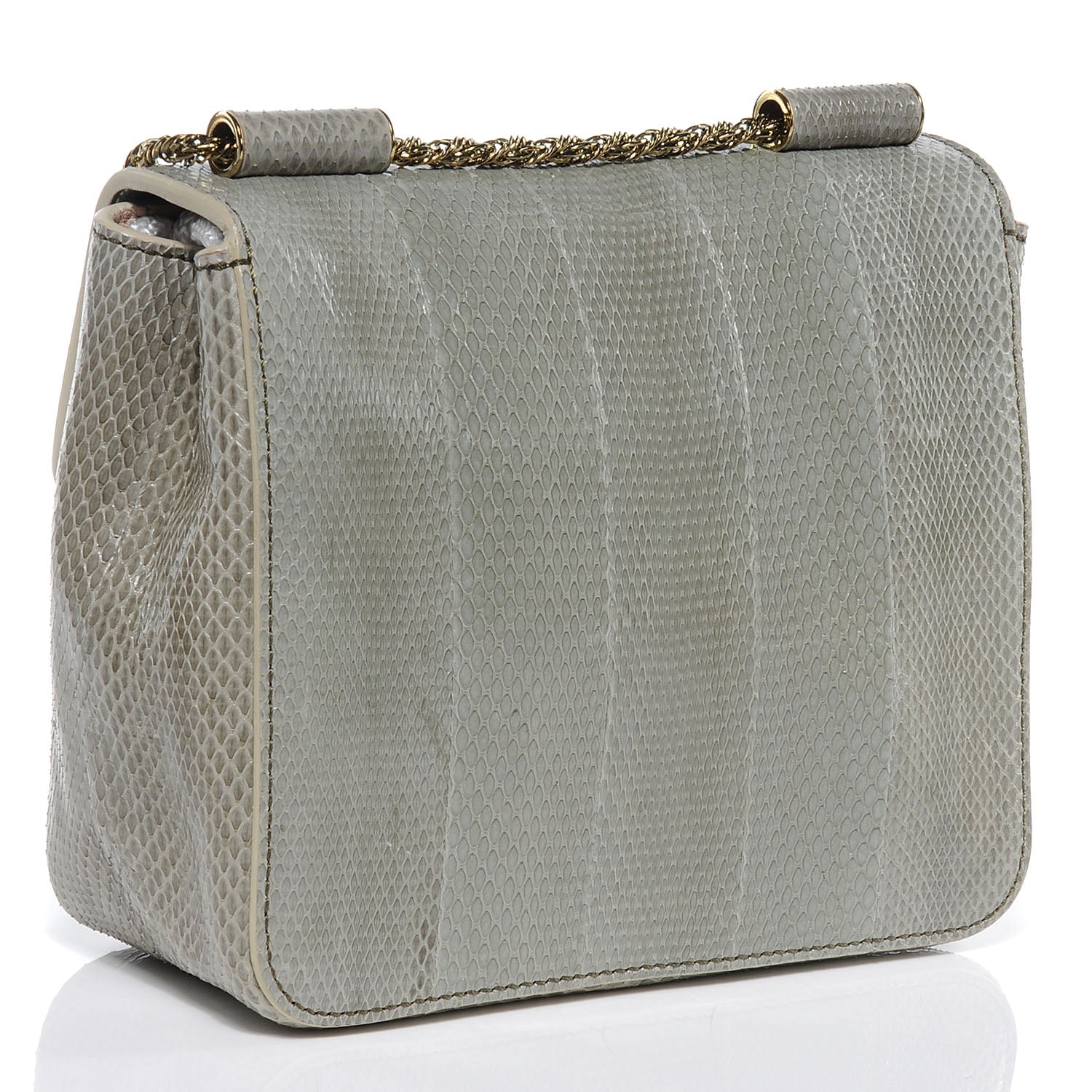 Chloe Snakeskin Mini Elsie Shoulder Bag Grey 3 of 7