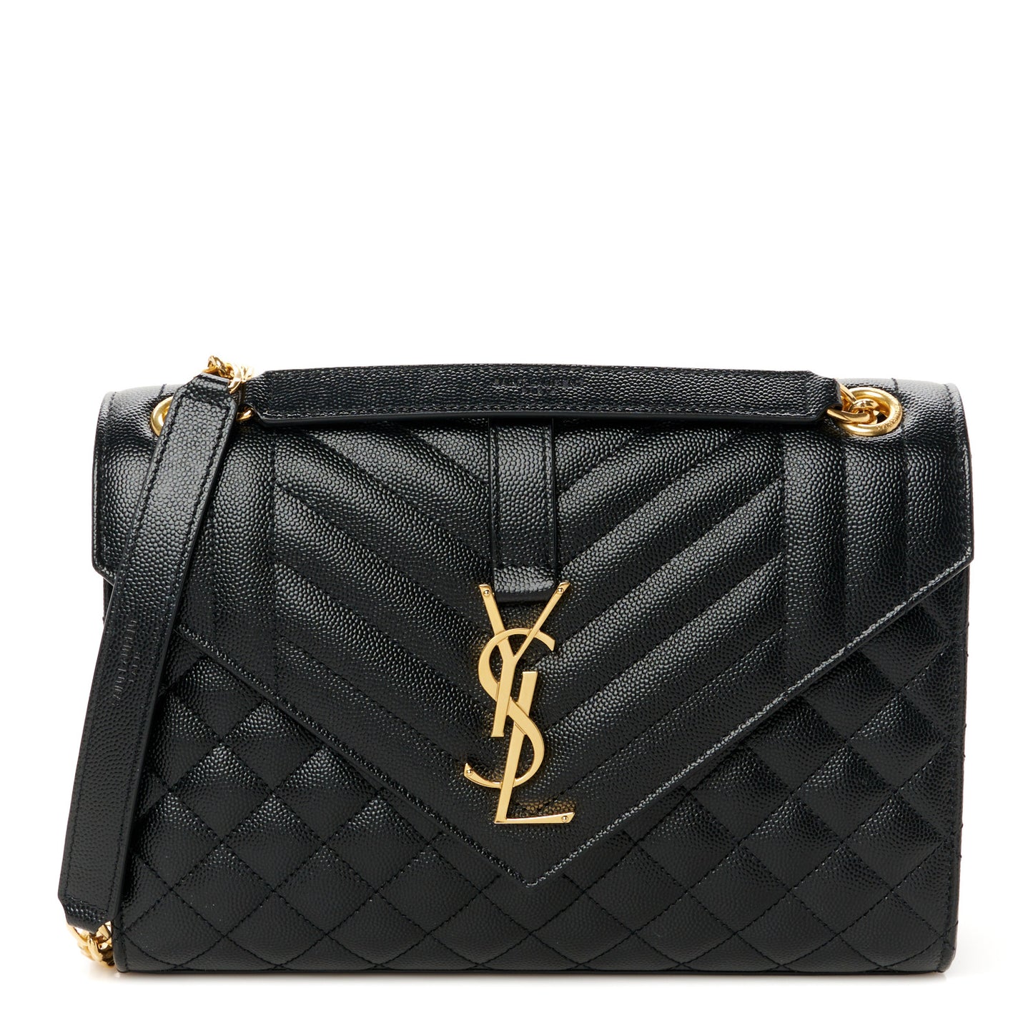 Grain De Poudre Textured Mixed Matelasse Triquilt Medium Monogram Satchel Black