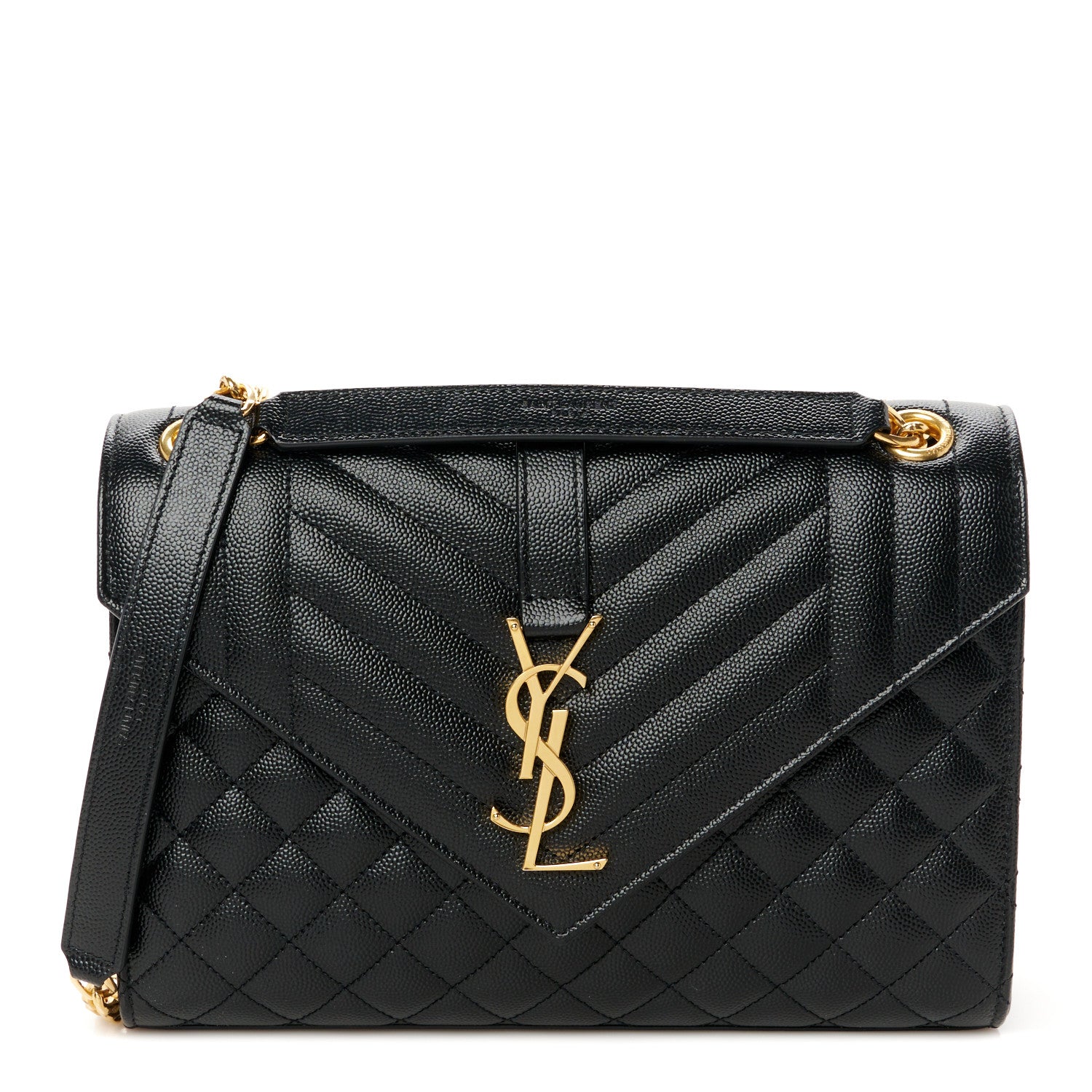 Saint Laurent Grain De Poudre Textured Mixed Matelasse Triquilt Medium Monogram Satchel Black 1 of 10