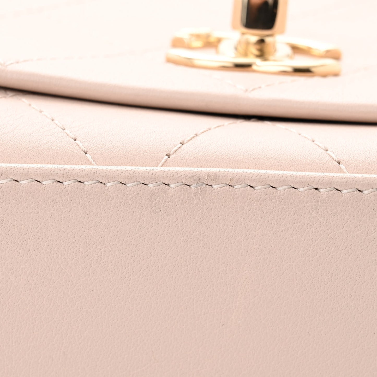 Calfskin Stitched Small Flap Light Beige