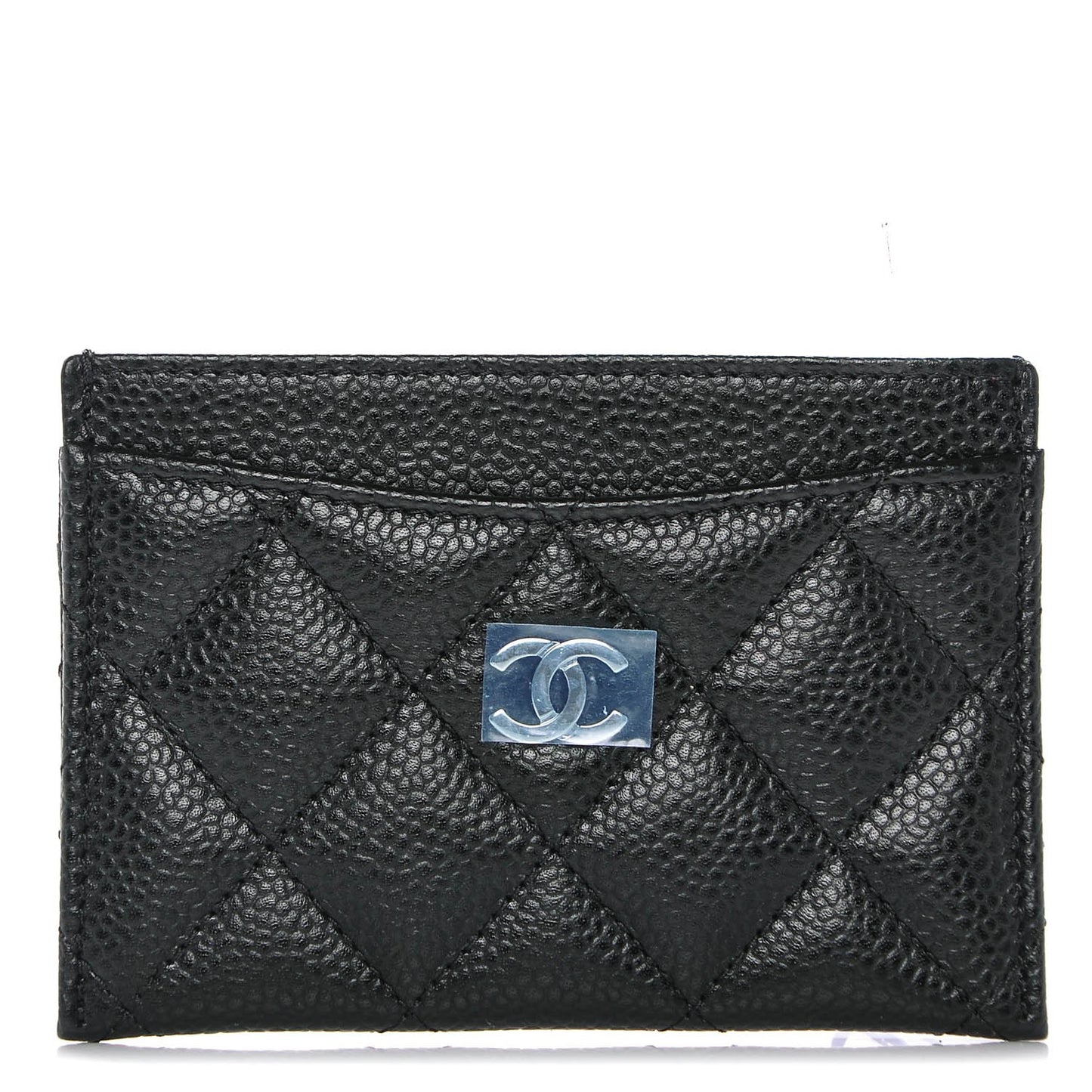 Caviar Quilted Card Holder Black