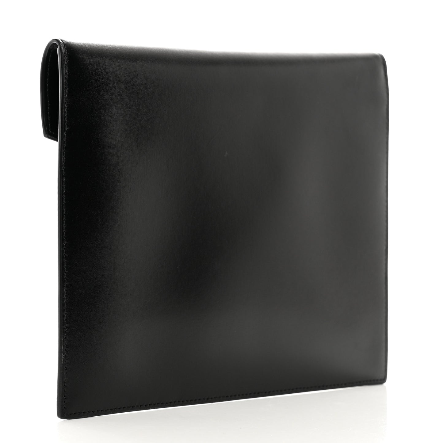 Smooth Shiny Calfskin Monogram Uptown Baby Pouch Black