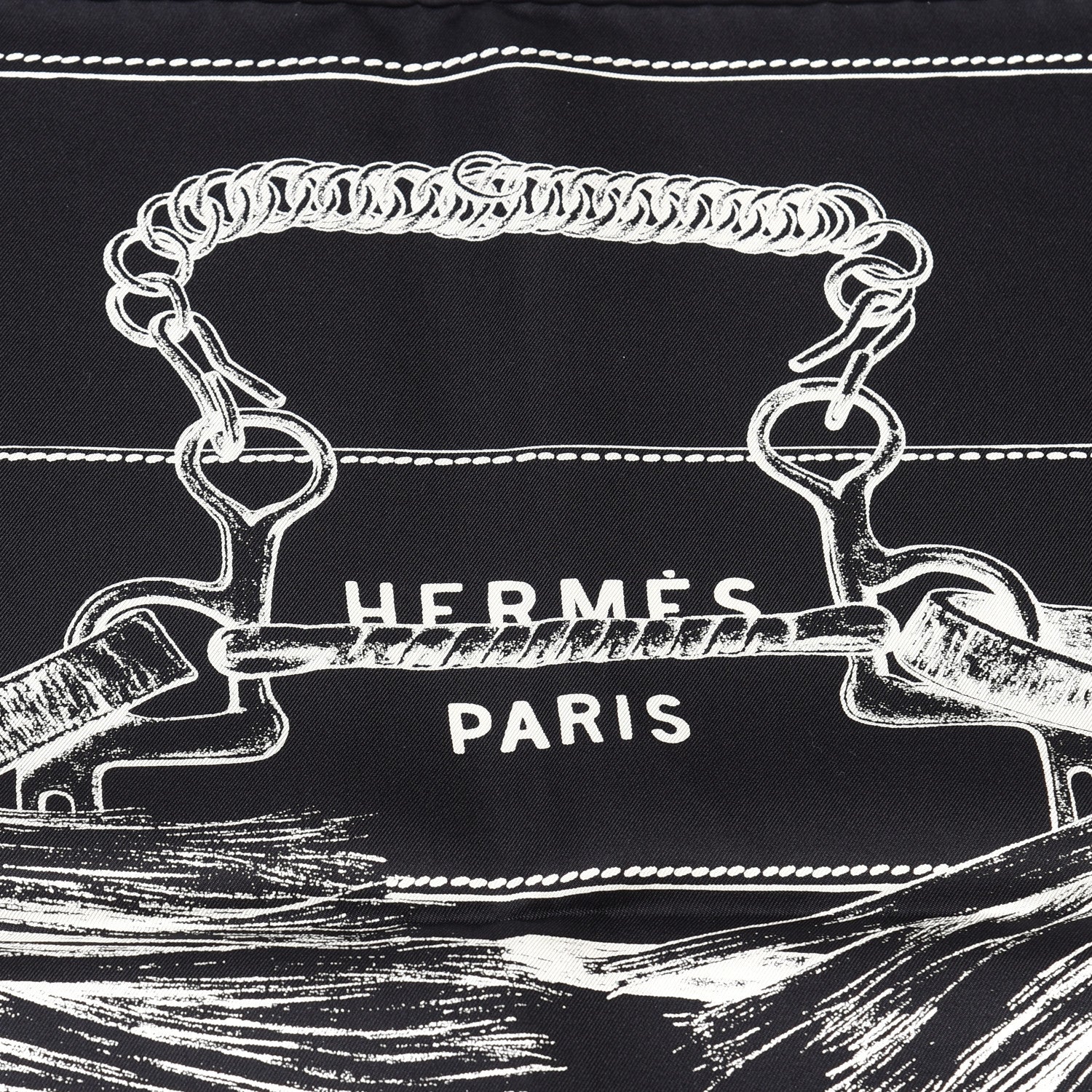 Hermes Silk Projets Carres Scarf 90 Black White 2 of 4