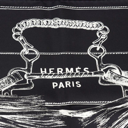 Hermes Silk Projets Carres Scarf 90 Black White 2 of 4