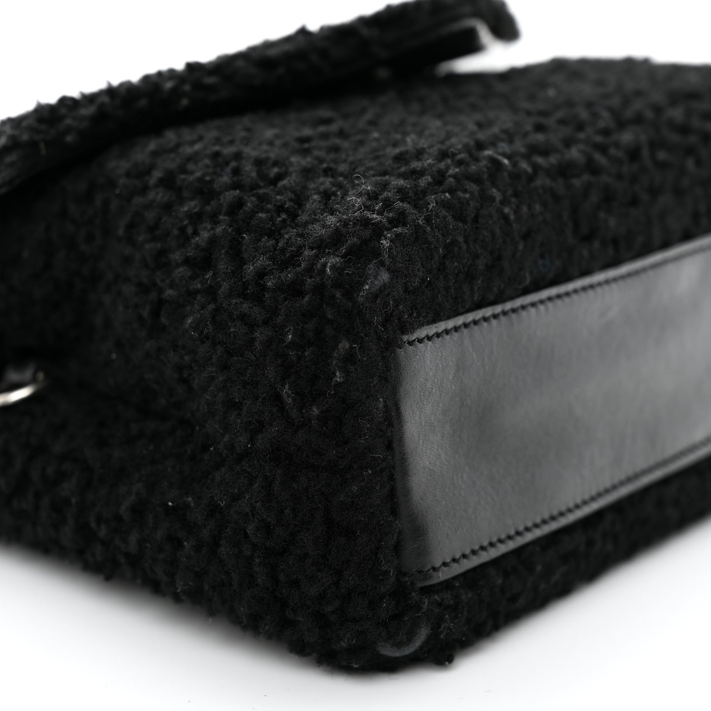 Shearling Toy Loulou Shoulder Bag Black