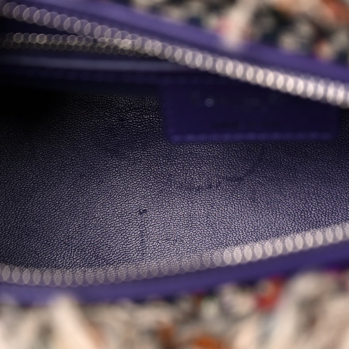 Tweed Fringe Medium Lady Dior Purple