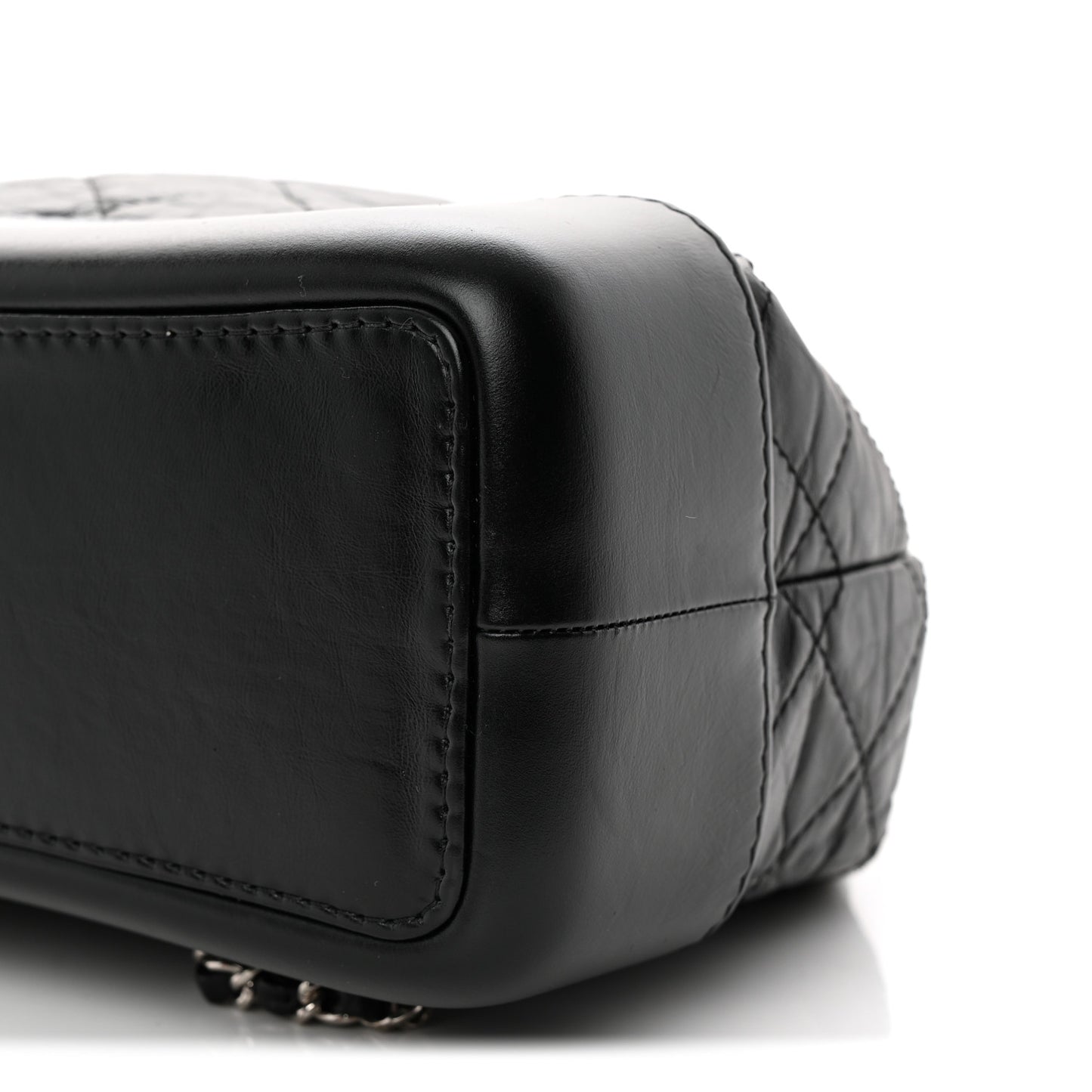 Aged Calfskin Quilted Small Gabrielle Backpack Black