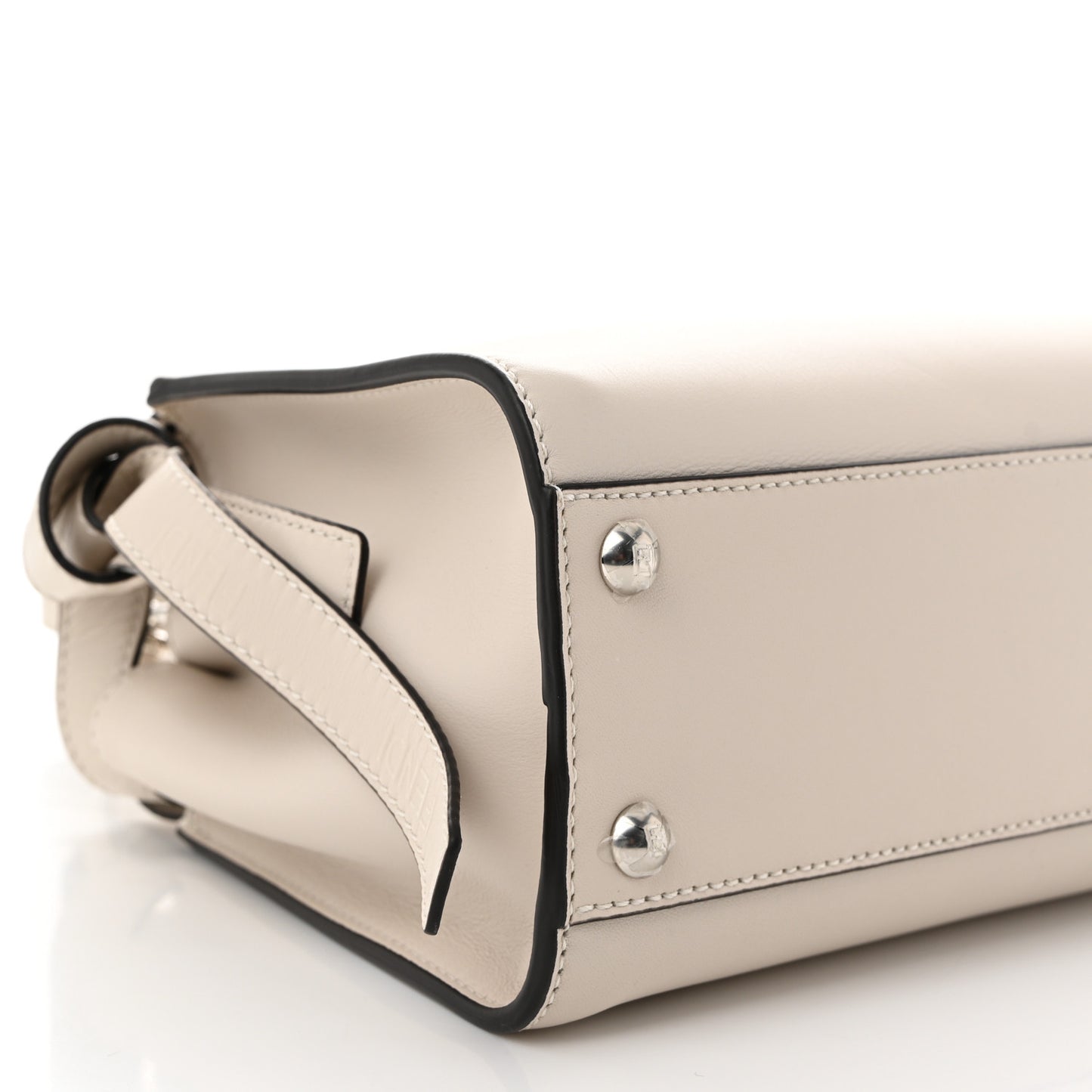 Vitello Seta Suede FF Mini Peekaboo Iconic Satchel Uovo Sigaro Marrone