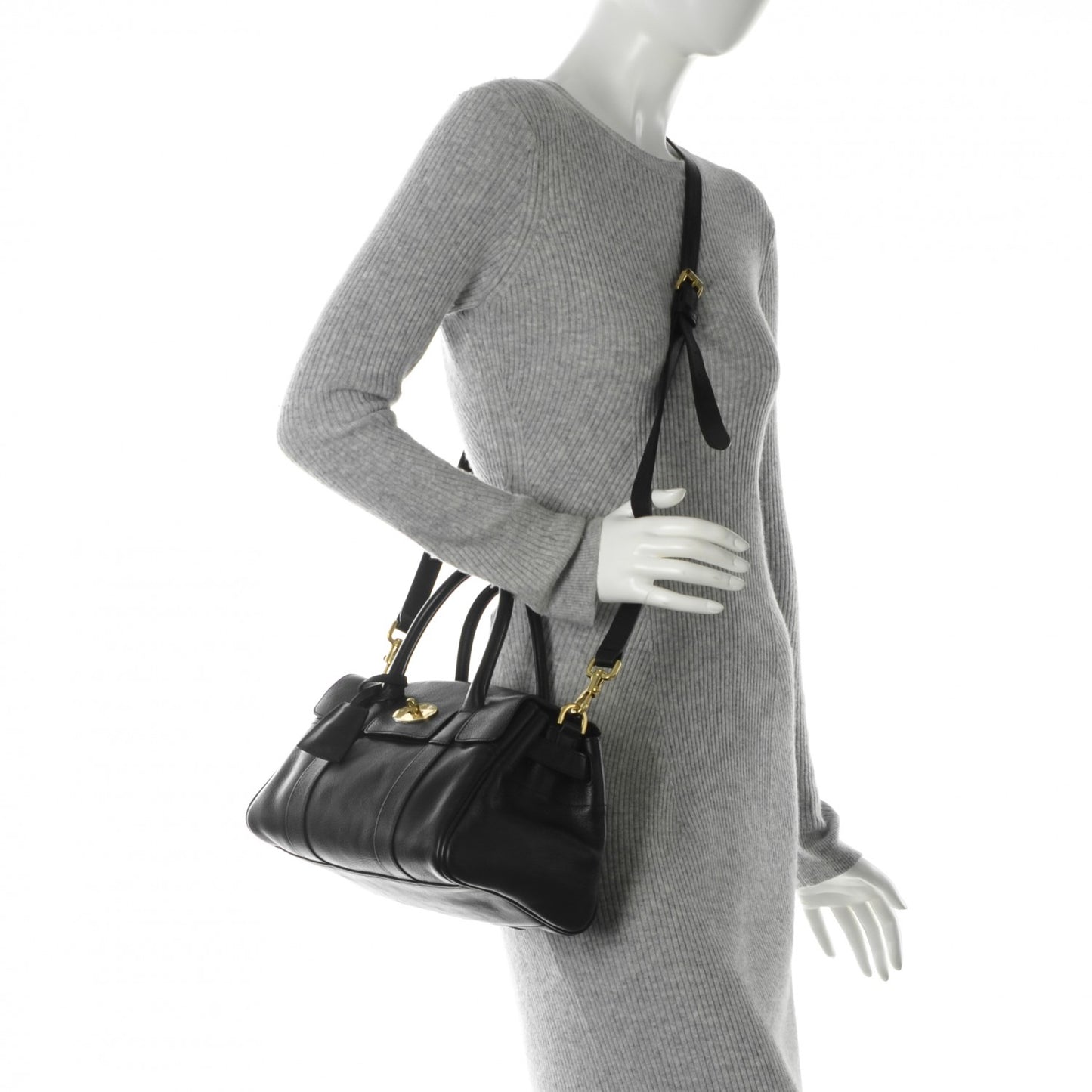 Natural Leather Small Bayswater Black
