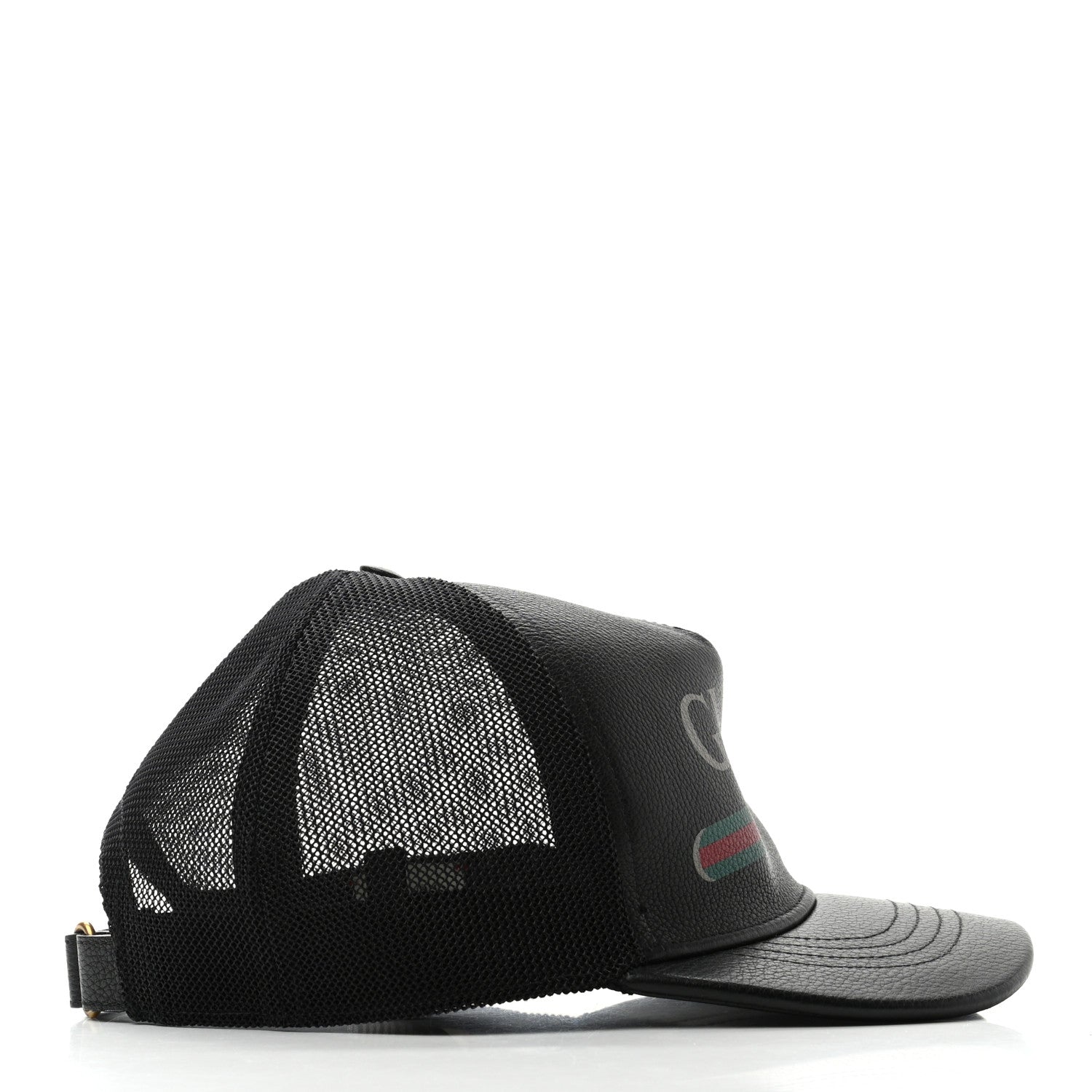 Gucci Grained Calfskin Logo Baseball Hat L Black 4 of 8